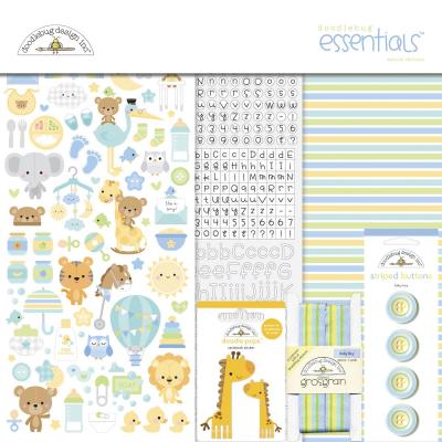 Doodlebug Baby Boy Scapbook Set - Essentials Kit
